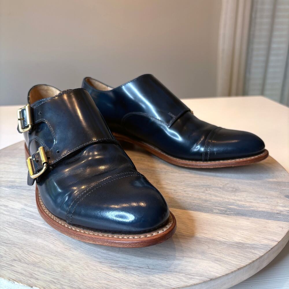 The Office Of Angela Scott Mr. Colin Double Monk Strap Shoes Cap Toe US Size 10